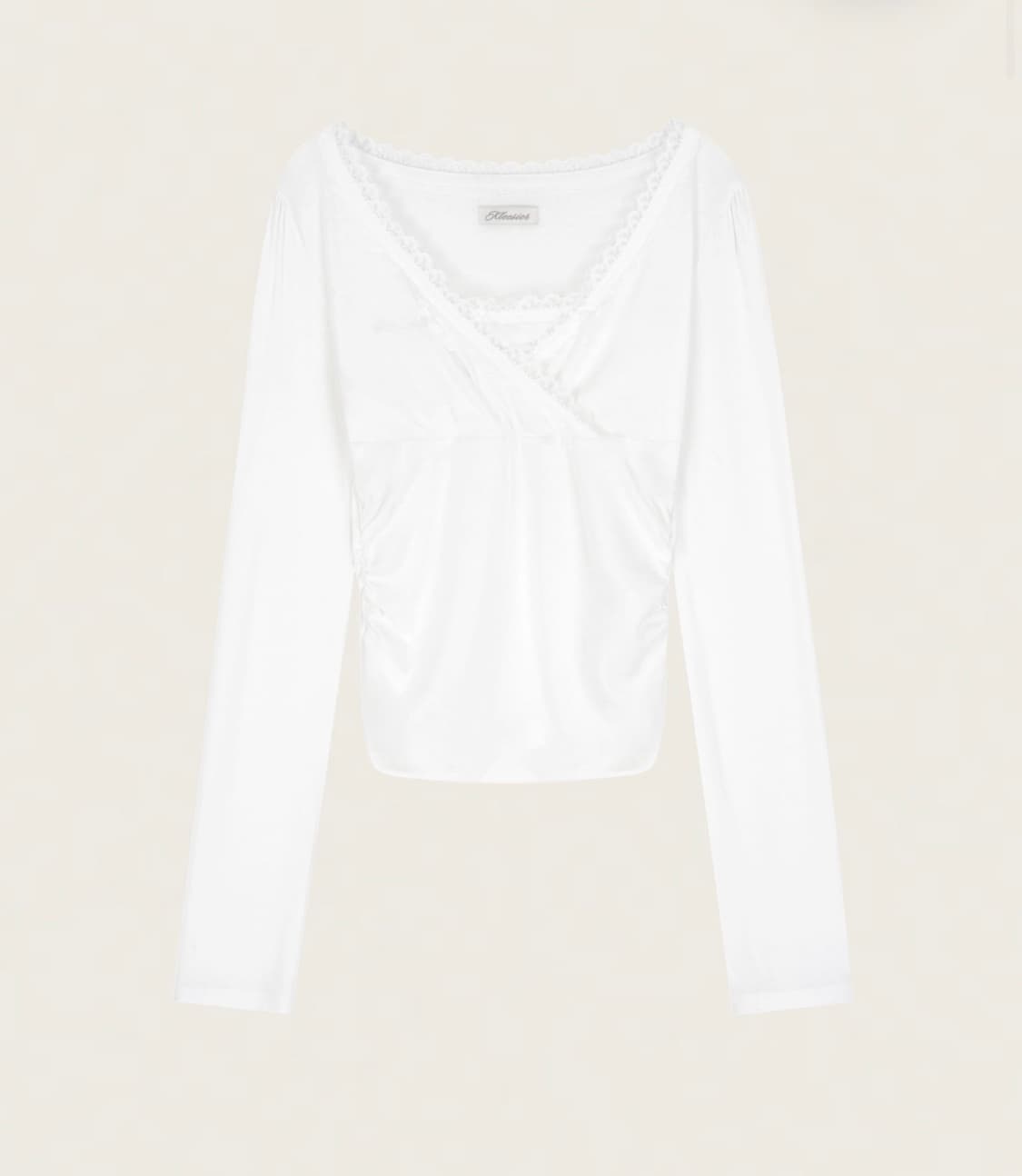 클리시어 비비안 발레 레이스탑 화이트 상품이미지1