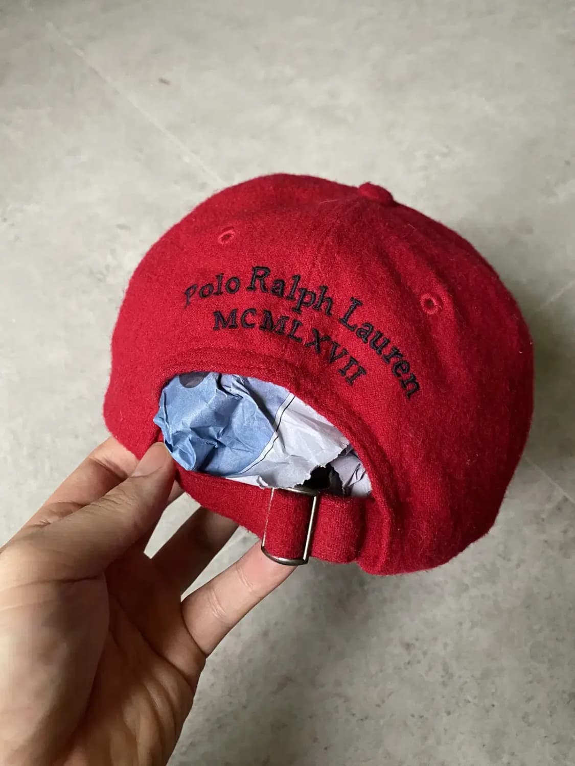 폴로 랄프로렌 레드 울 볼캡 상품이미지4