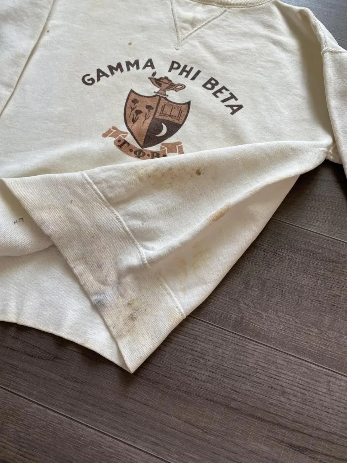 50's 'GAMMA PHI BETA' 빈티지 스웻셔츠 95~100 상품이미지5