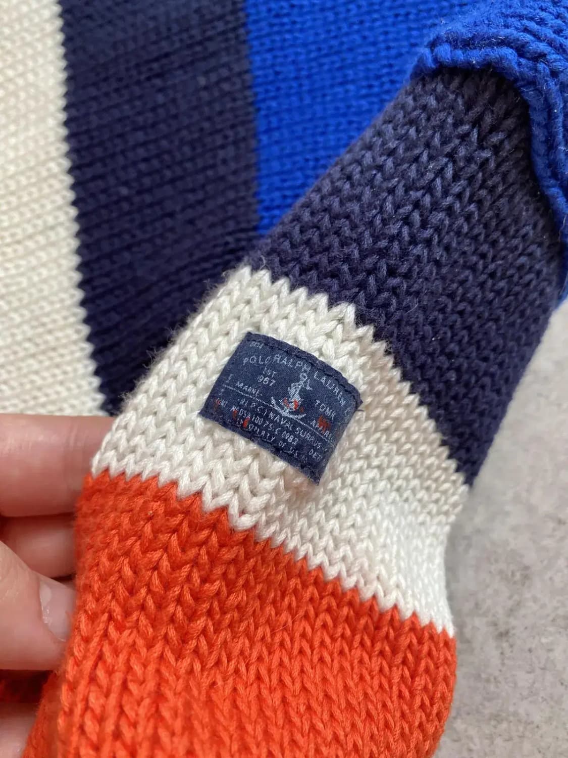 90's 폴로 랄프로렌 컬러 블럭 마린 스웨터 L(100) 상품이미지6