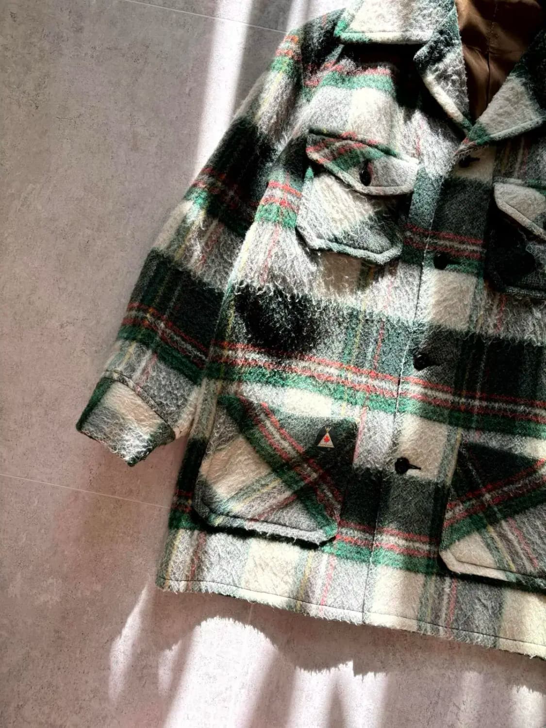 60's 빈티지 플레이드 체크 울 자켓 100사이즈 상품이미지3