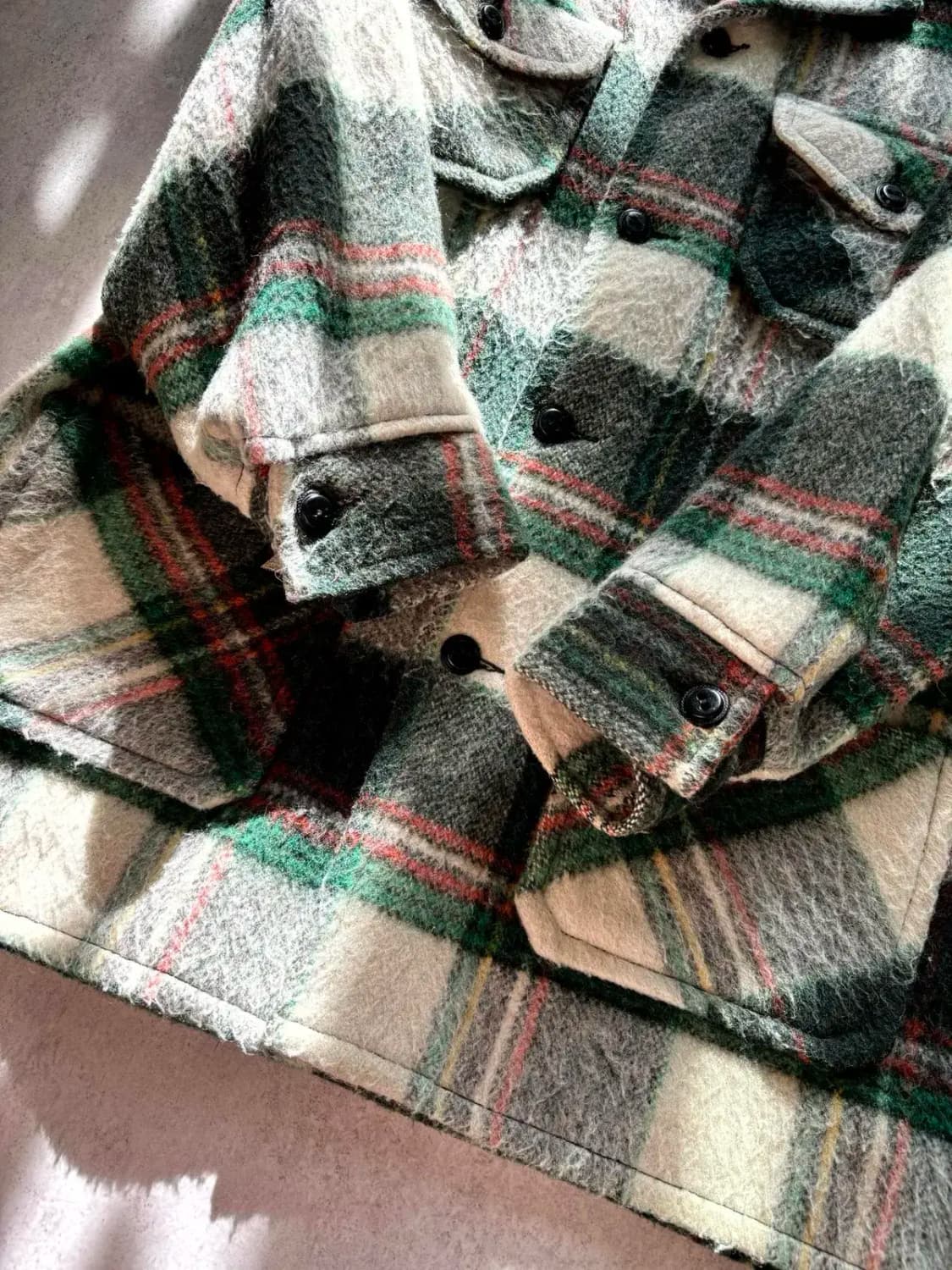 60's 빈티지 플레이드 체크 울 자켓 100사이즈 상품이미지6