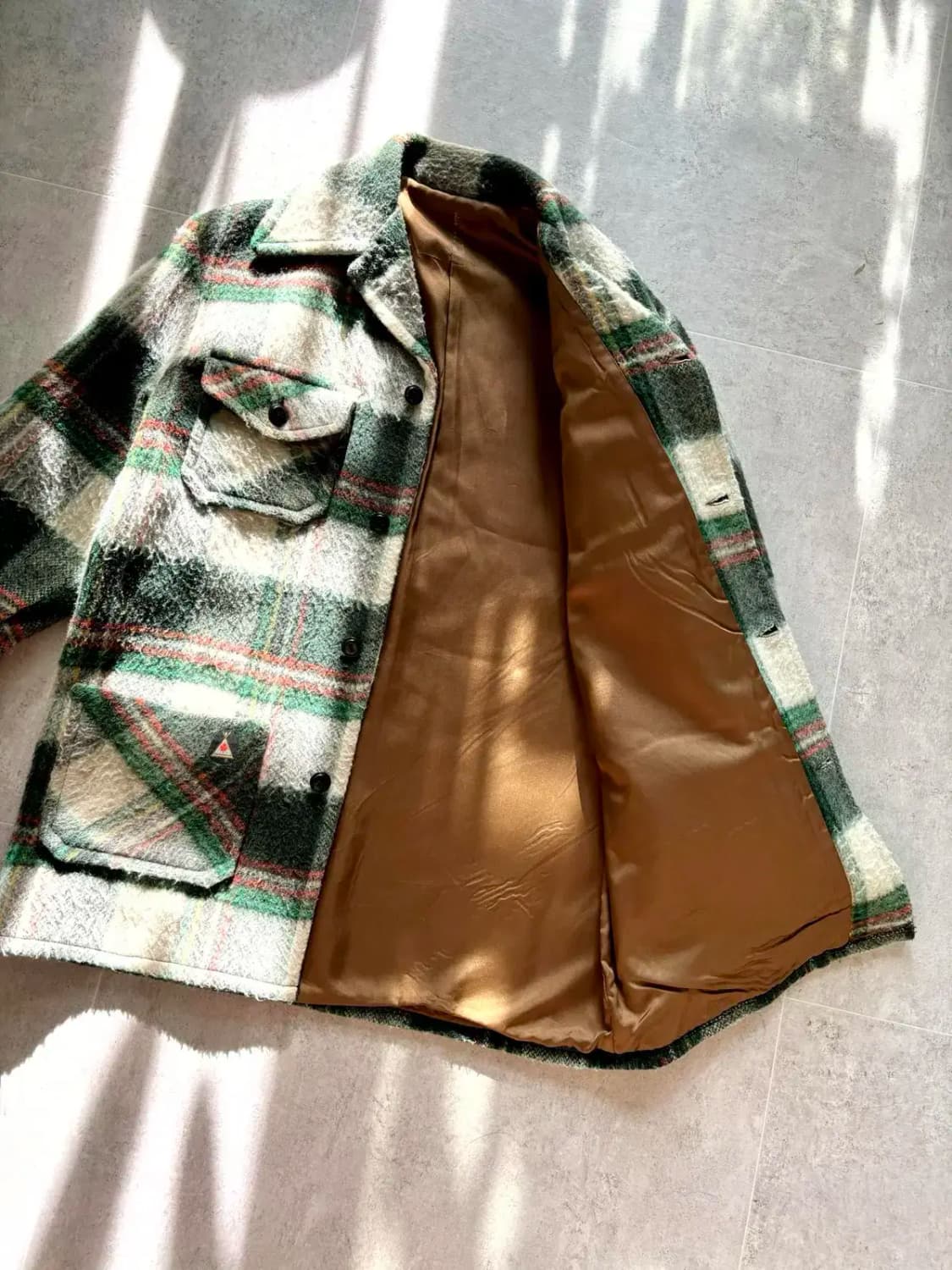 60's 빈티지 플레이드 체크 울 자켓 100사이즈 상품이미지7
