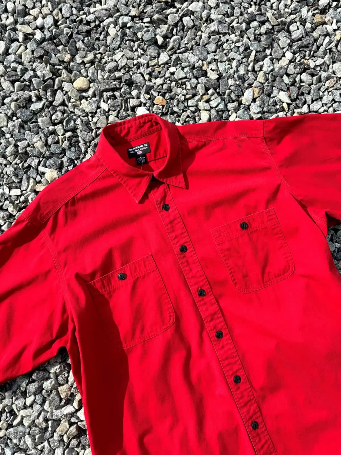 90's 폴로 진스 숏 슬리브 워크셔츠 L 상품이미지3