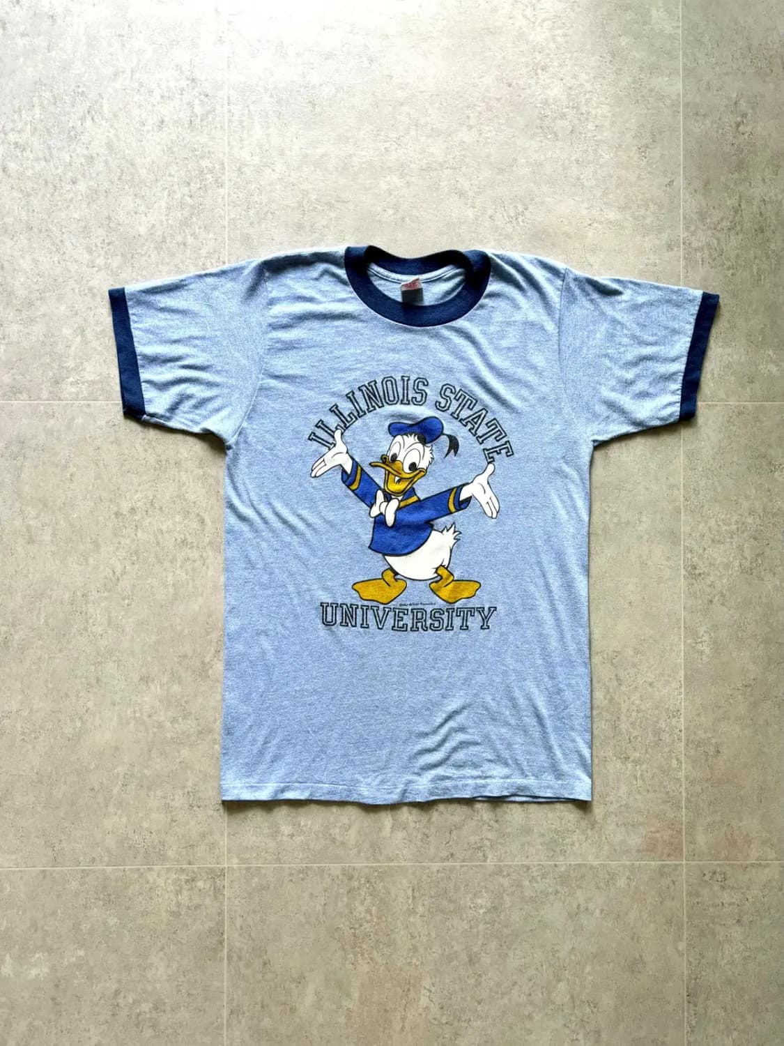 80's Illinois State Univ. 도날드 덕 링거 티셔츠 L 상품이미지1