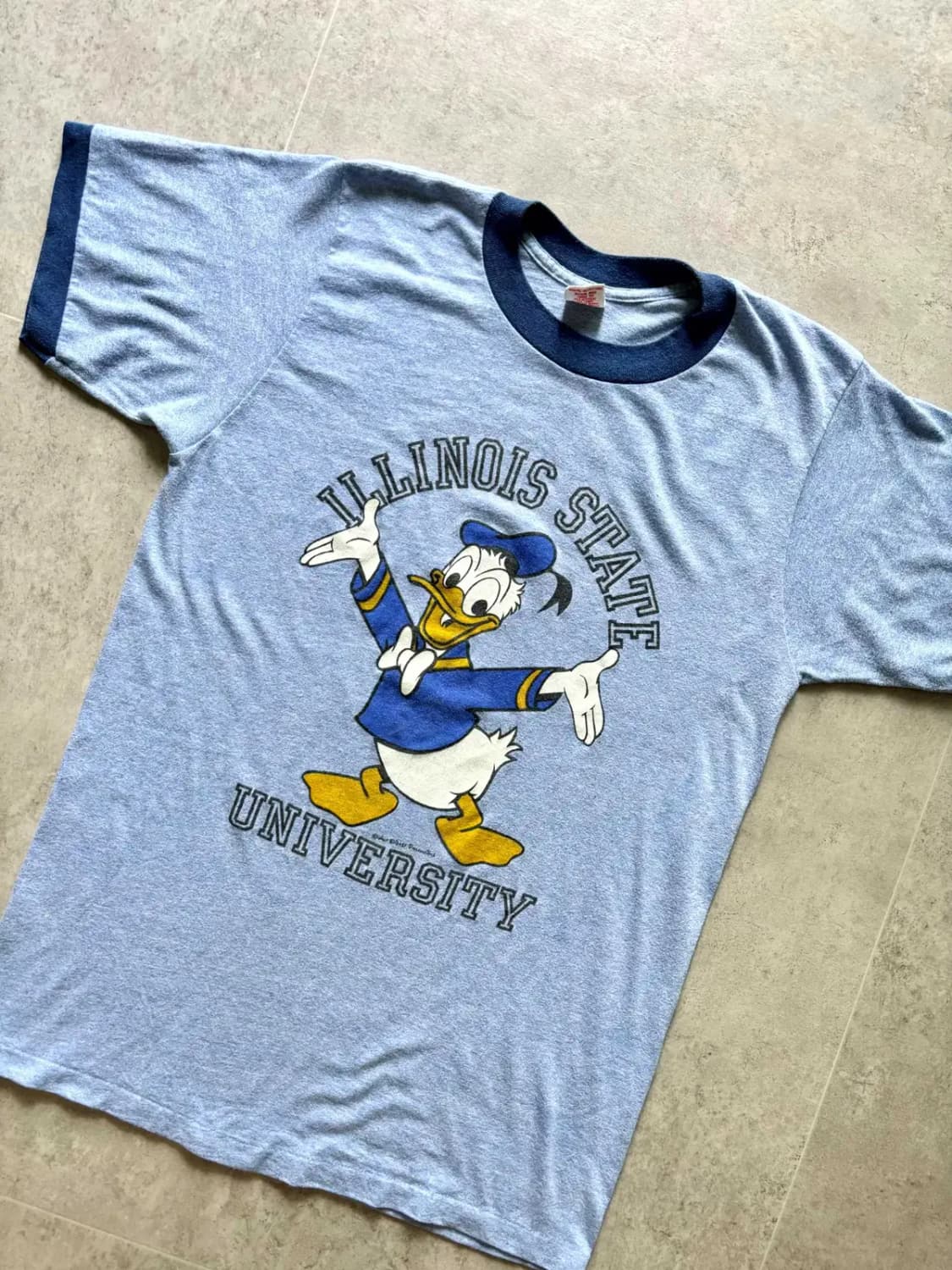 80's Illinois State Univ. 도날드 덕 링거 티셔츠 L 상품이미지2