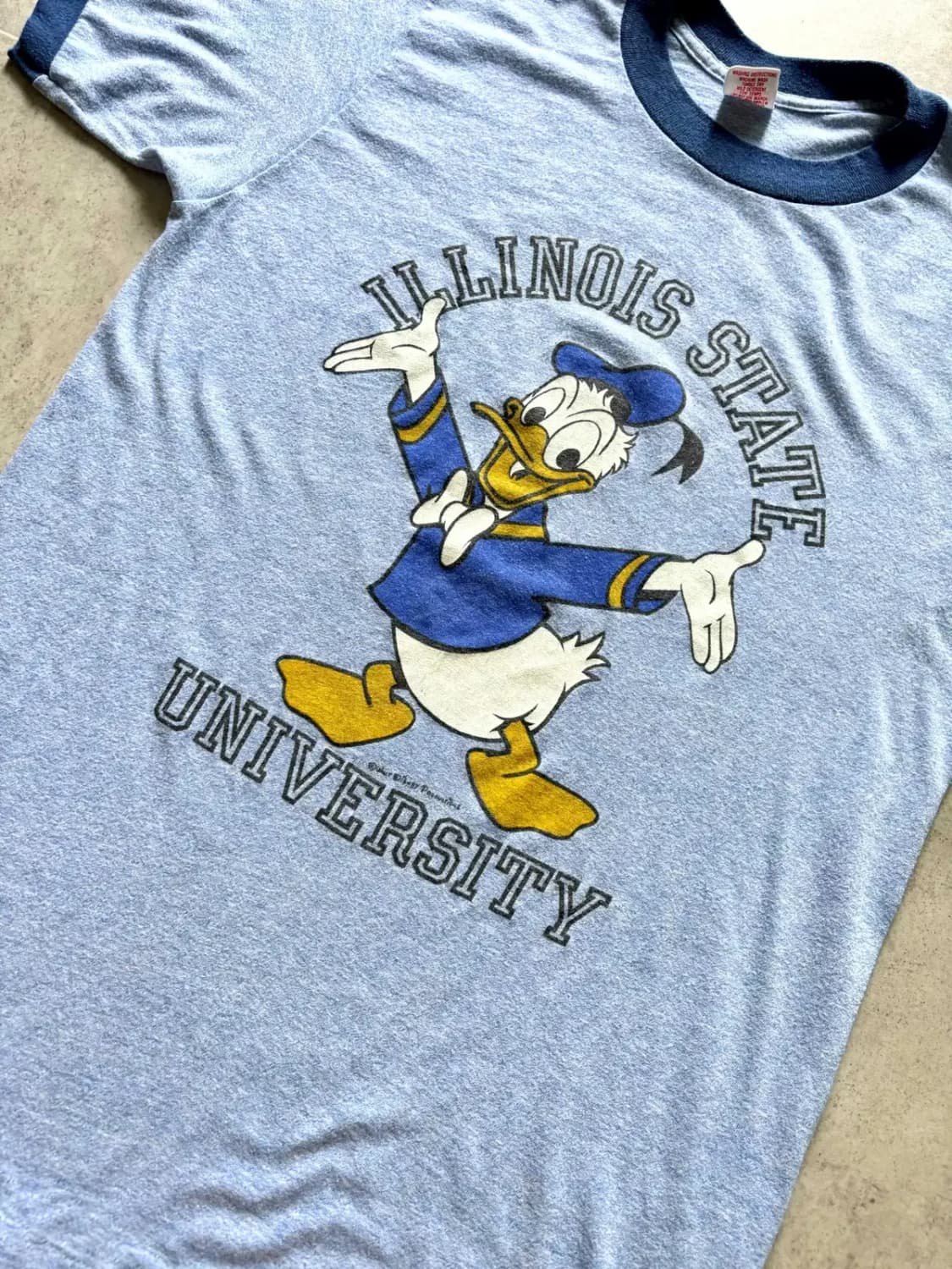 80's Illinois State Univ. 도날드 덕 링거 티셔츠 L 상품이미지3