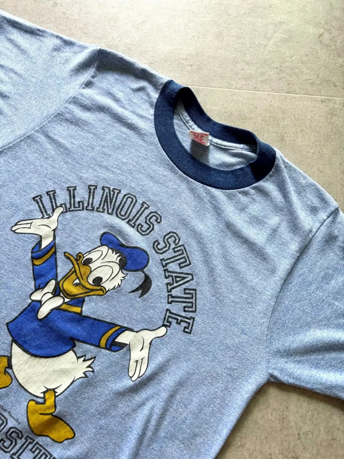 80's Illinois State Univ. 도날드 덕 링거 티셔츠 L 상품이미지6