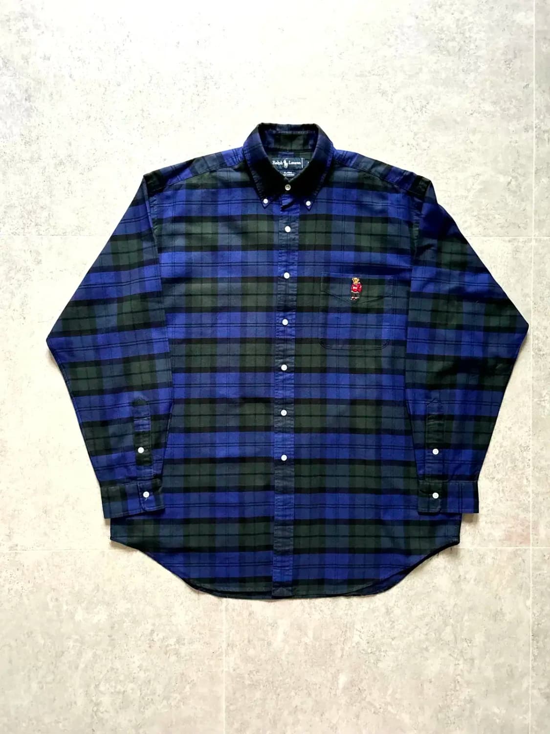 90's 폴로 랄프로렌 POLO BEAR 체크 셔츠 L(105~110) 상품이미지1