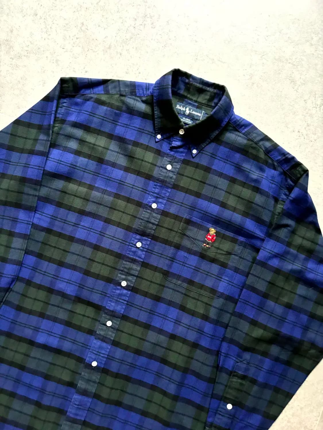 90's 폴로 랄프로렌 POLO BEAR 체크 셔츠 L(105~110) 상품이미지2
