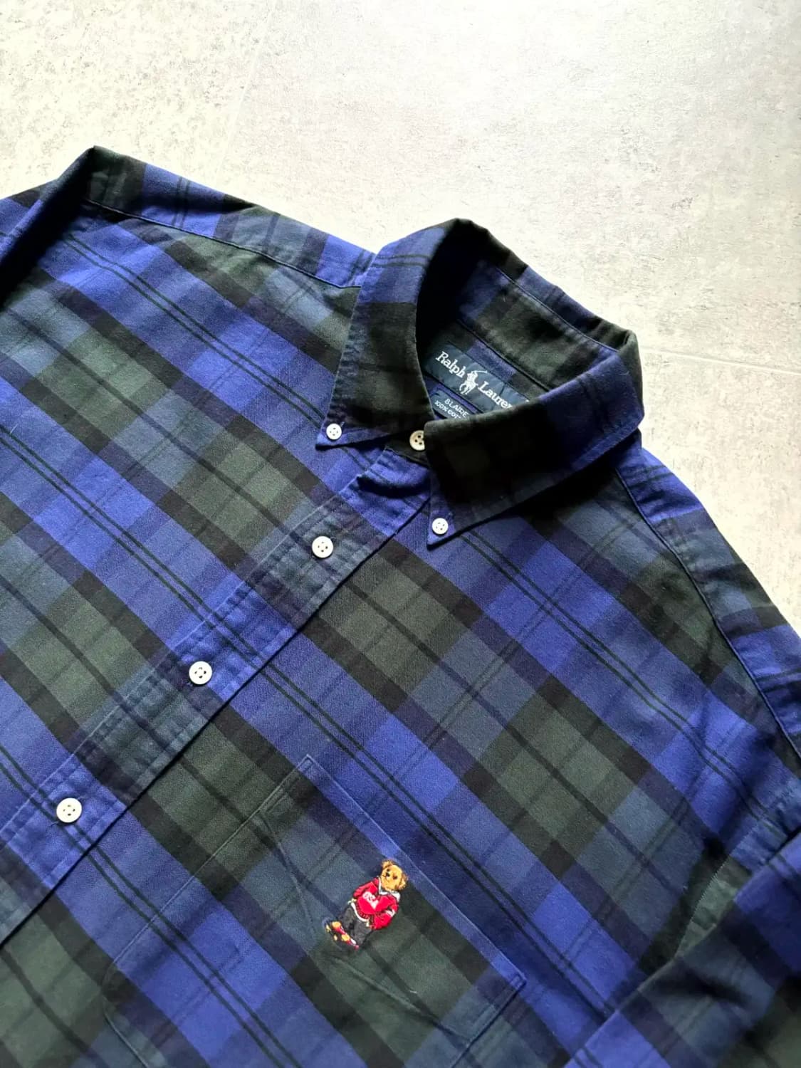90's 폴로 랄프로렌 POLO BEAR 체크 셔츠 L(105~110) 상품이미지4