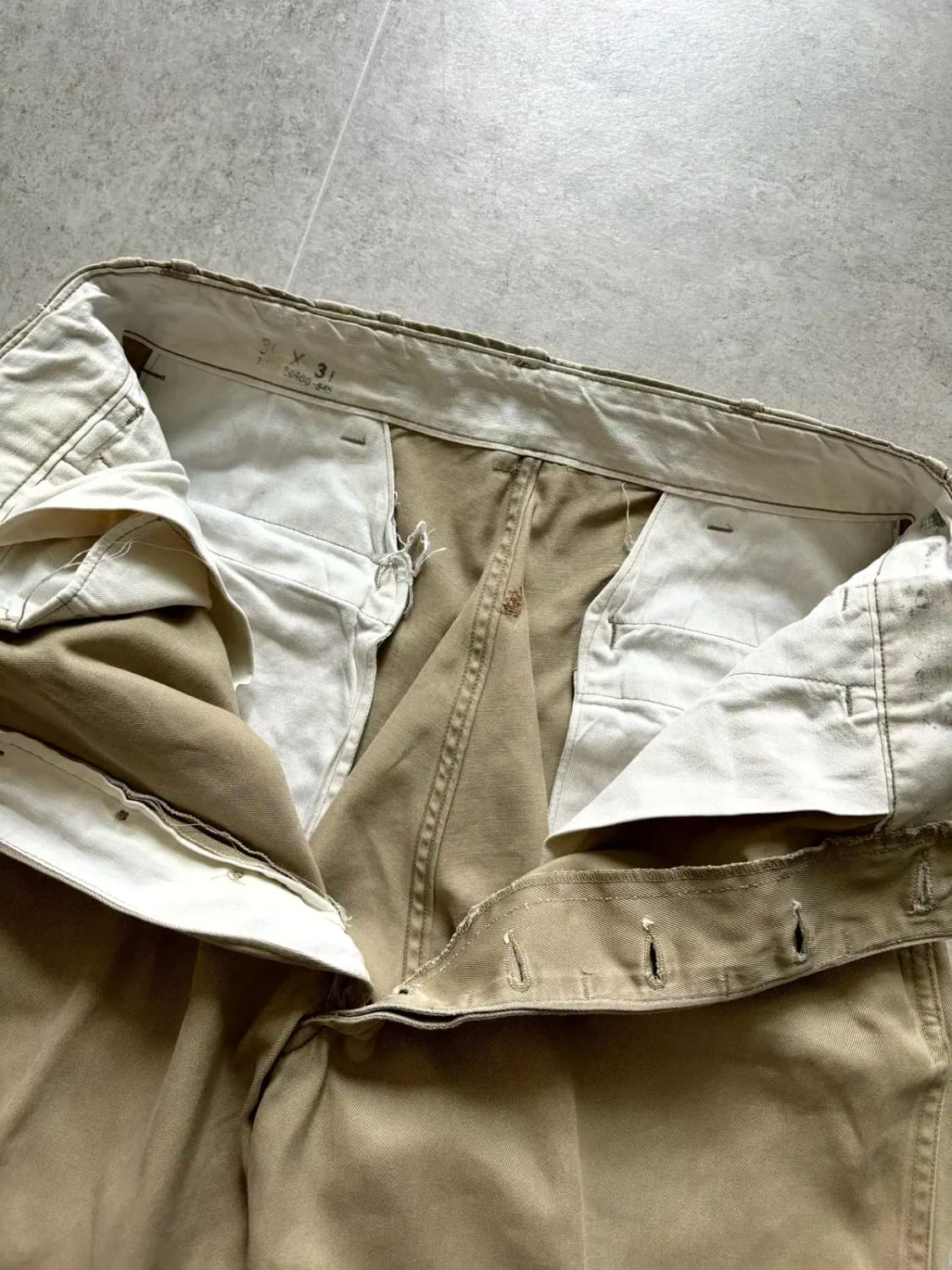 40's WW2 미군 카키 오피서 치노 팬츠 29사이즈 상품이미지7