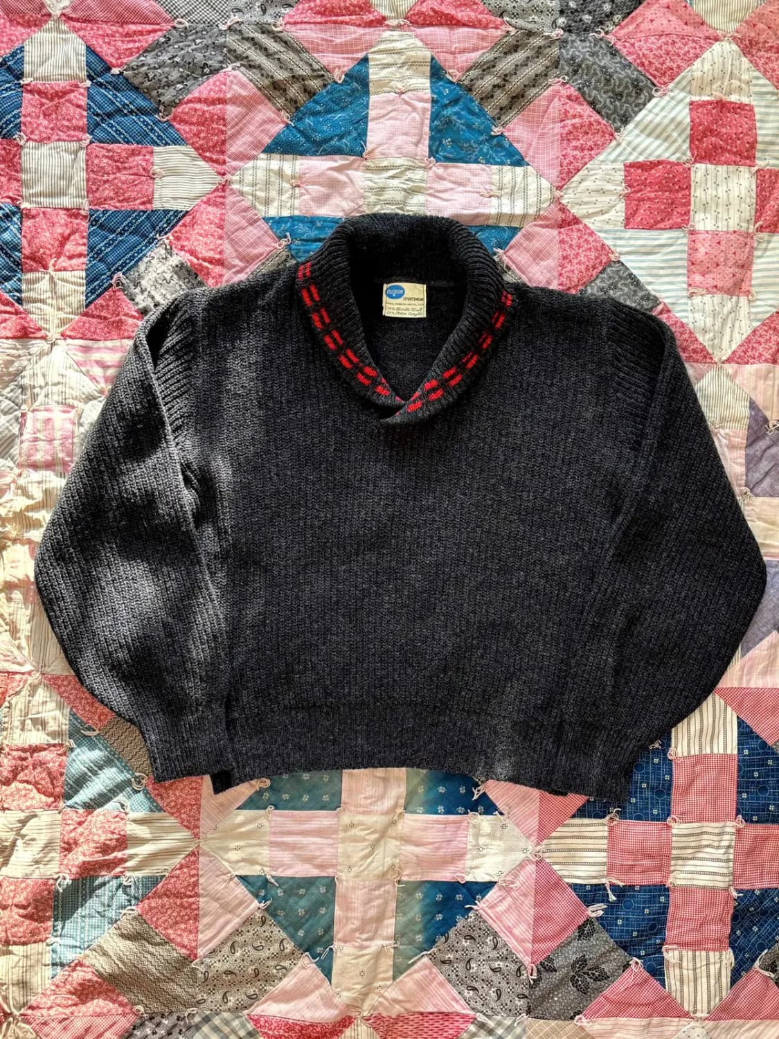 60's Pilgrim 숄 칼라 울 스웨터 100~105 상품이미지1