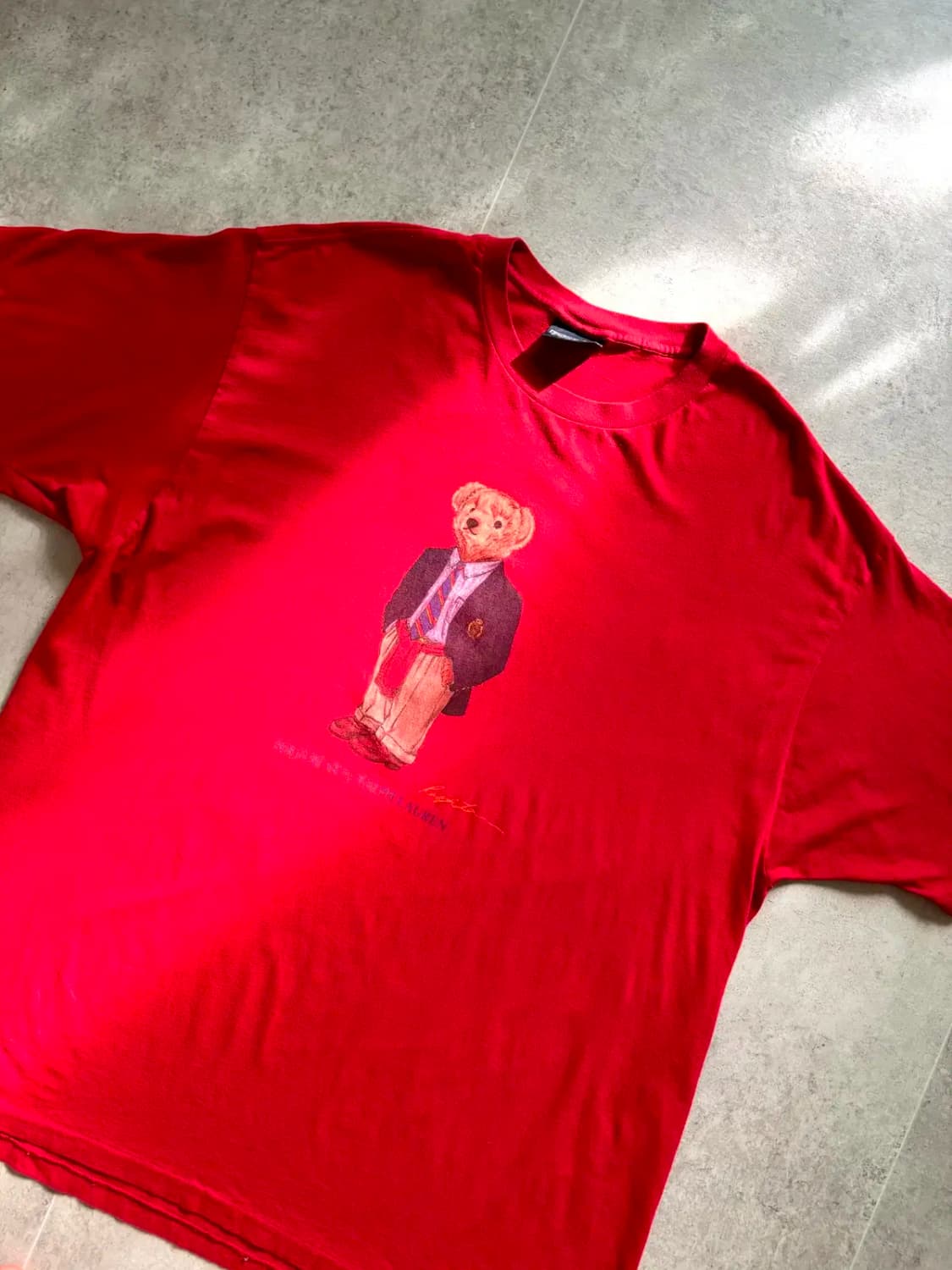 90's 폴로 랄프로렌 POLO BEAR 티셔츠 XL USA MADE 상품이미지2