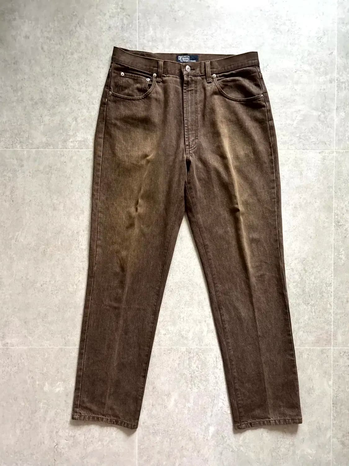 90's 폴로 랄프로렌 SPORTMAN 브라운 데님 34~35" 상품이미지1