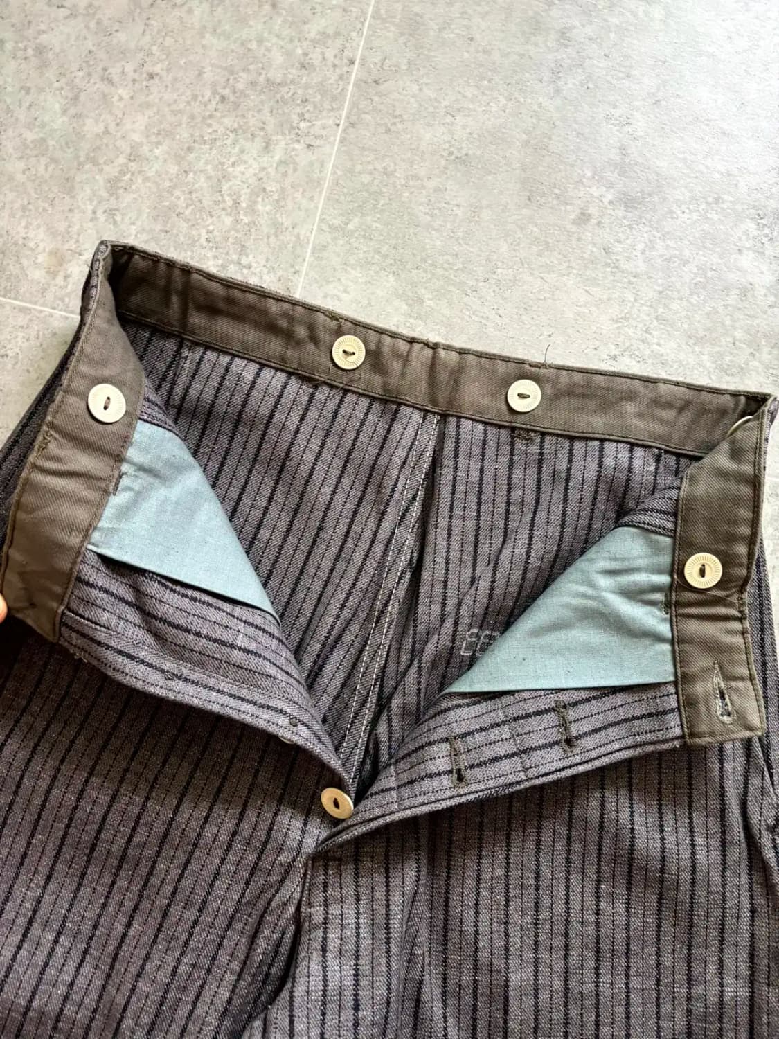 Rare 30~40's 프렌치 스트라이프 워크 팬츠 29" 상품이미지6