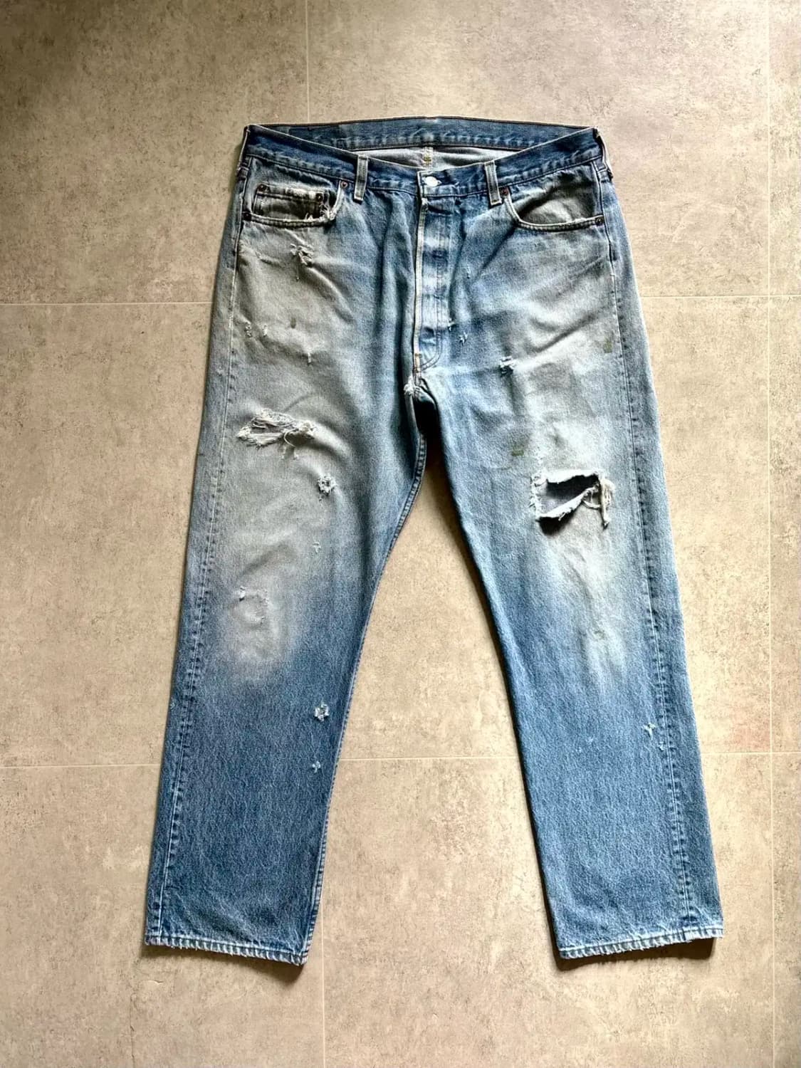80's 리바이스 501 워싱 데님 36" Made In U.S.A. 상품이미지1