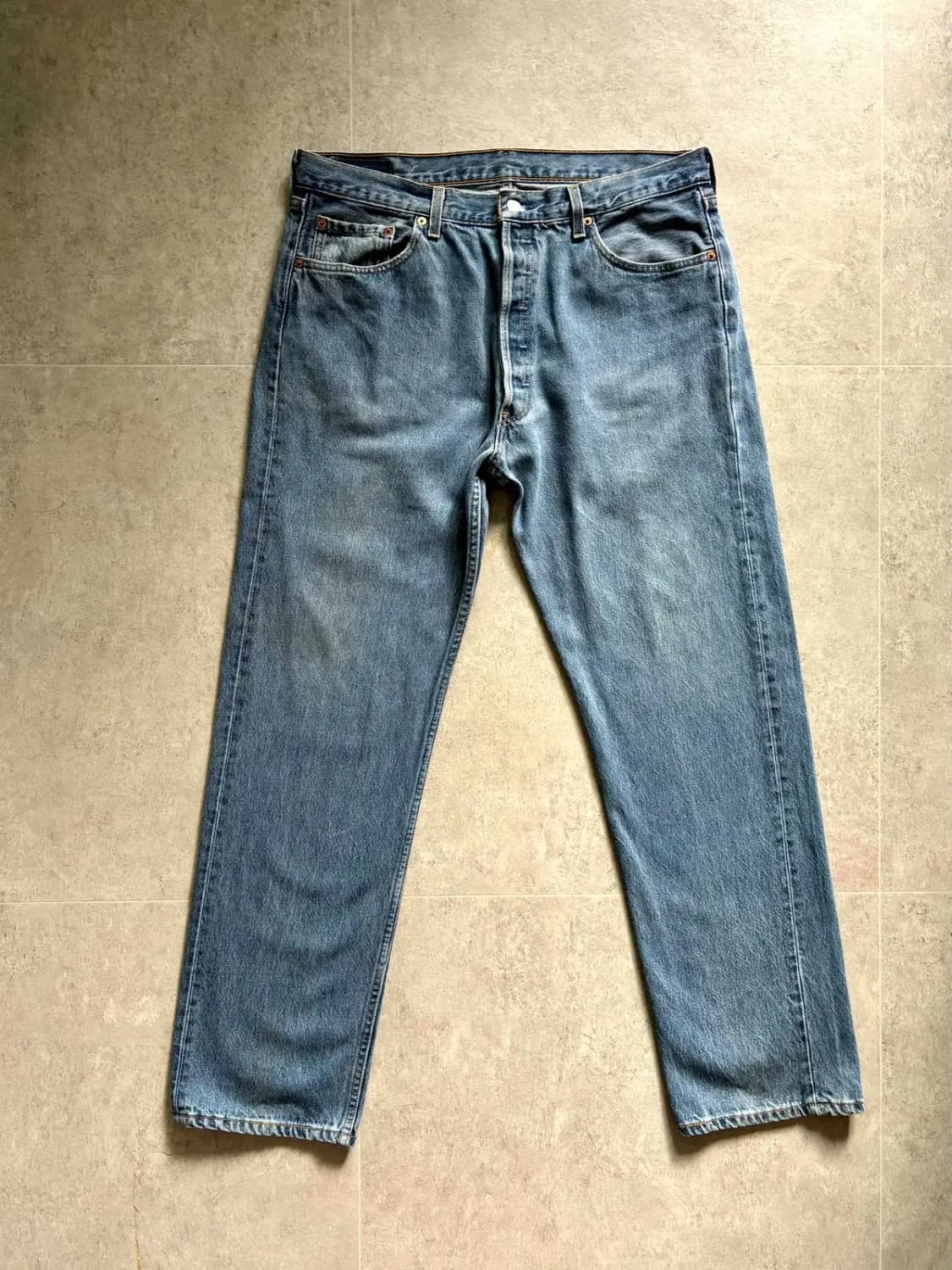 90's 리바이스 501 워싱 데님 35~36" Made In U.S.A 상품이미지1