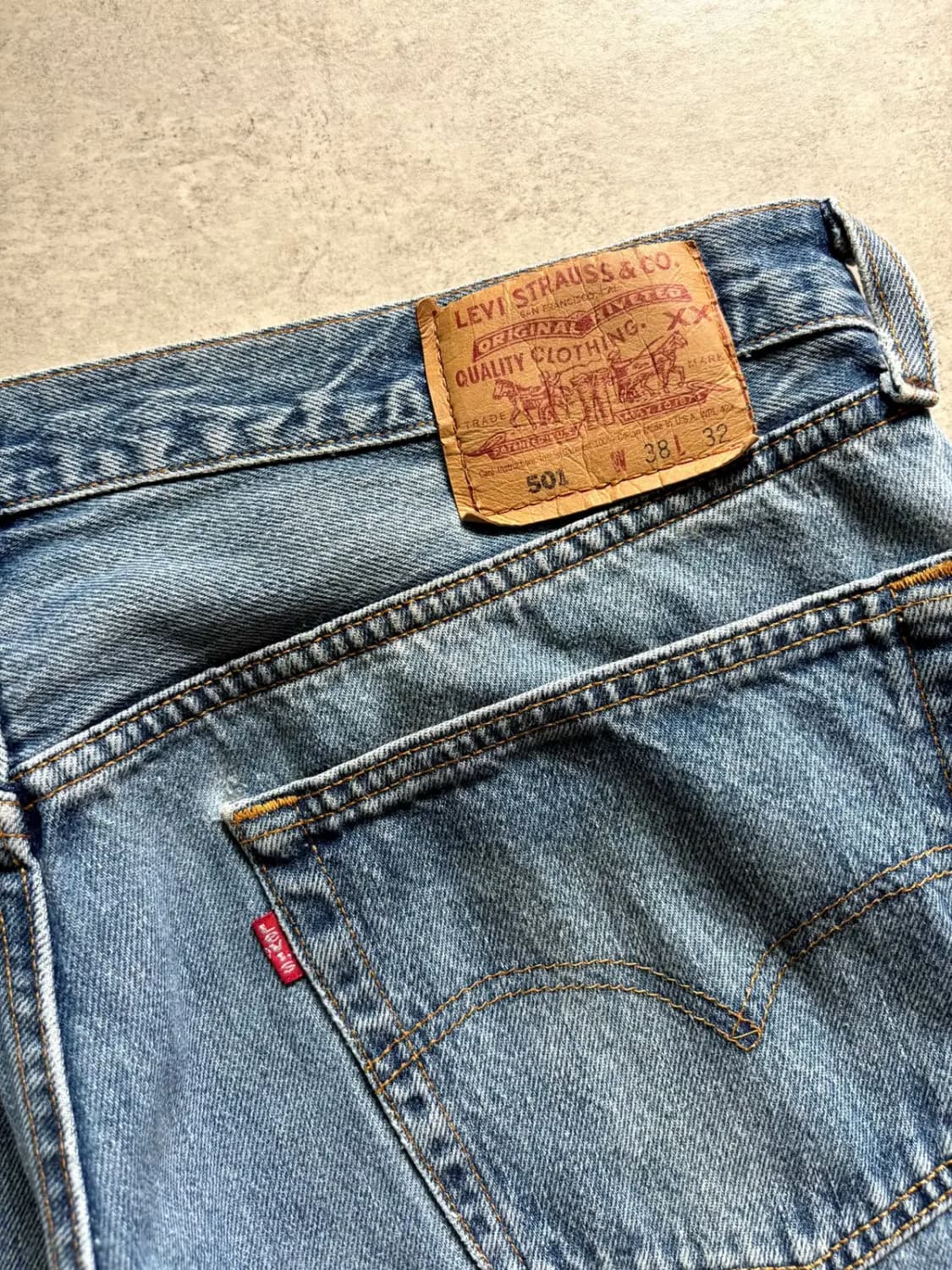 90's 리바이스 501 워싱 데님 35~36" Made In U.S.A 상품이미지10