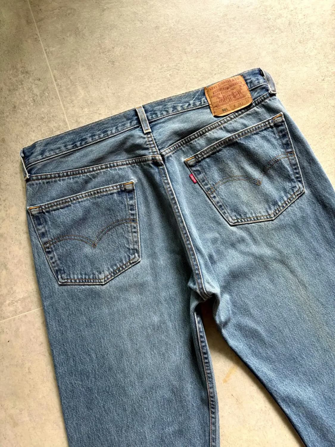 90's 리바이스 501 워싱 데님 35~36" Made In U.S.A 상품이미지9
