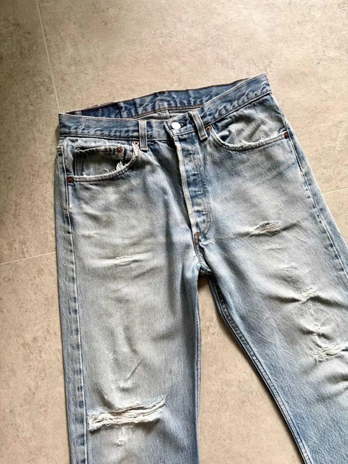 90's 리바이스 501 워싱데님 29~30" Made In U.S.A. 상품이미지3
