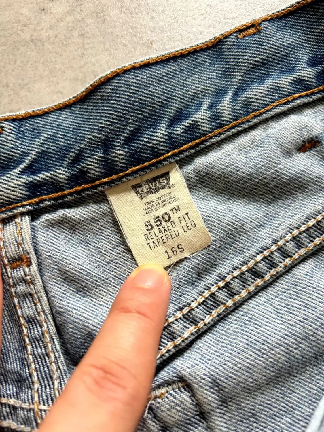 00's 리바이스 550 워싱 데님 34" 상품이미지6