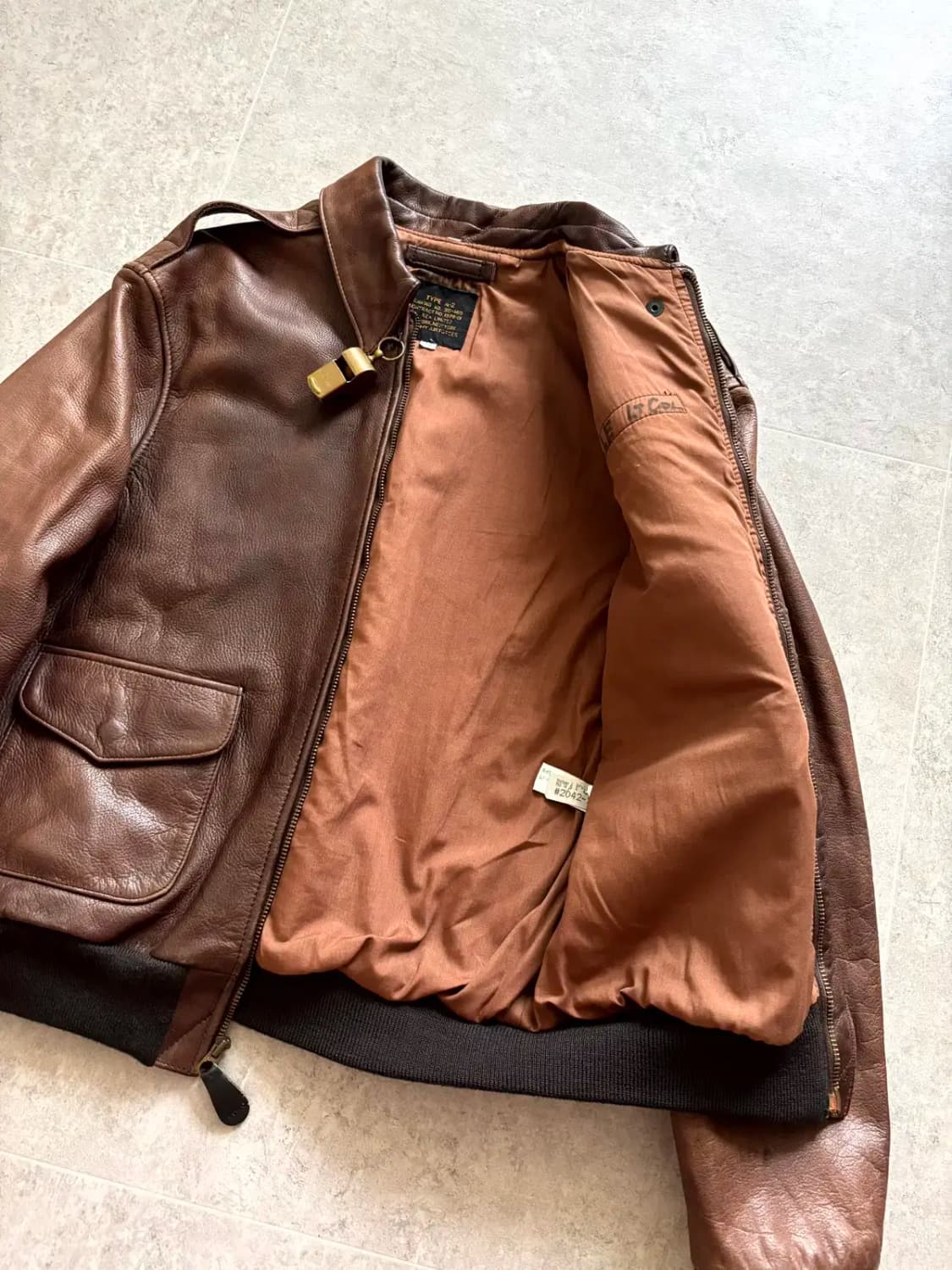 80's 아비렉스 A-2 레더 플라이트 자켓 34(95) 상품이미지8