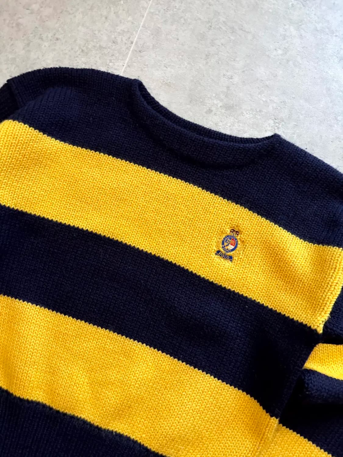 90's 폴로 랄프로렌 스트라이프 헤비 울 스웨터 M(95~100) 상품이미지2