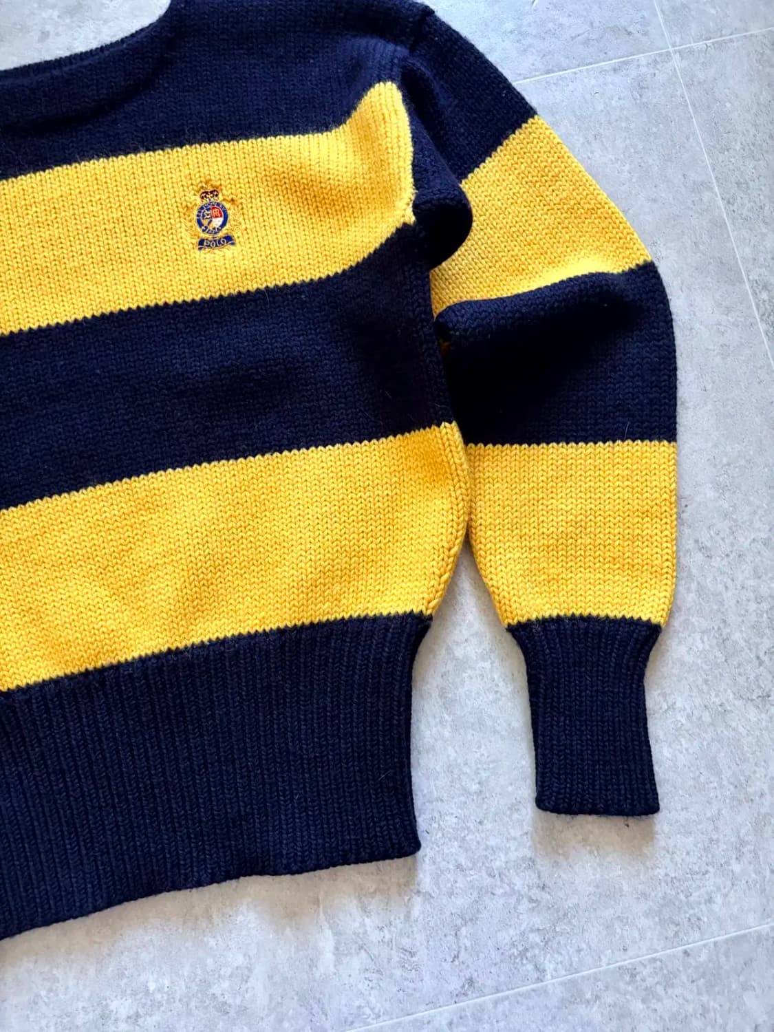 90's 폴로 랄프로렌 스트라이프 헤비 울 스웨터 M(95~100) 상품이미지5