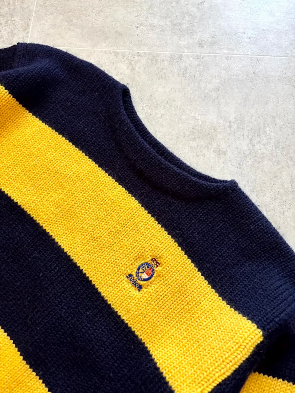 90's 폴로 랄프로렌 스트라이프 헤비 울 스웨터 M(95~100) 상품이미지7