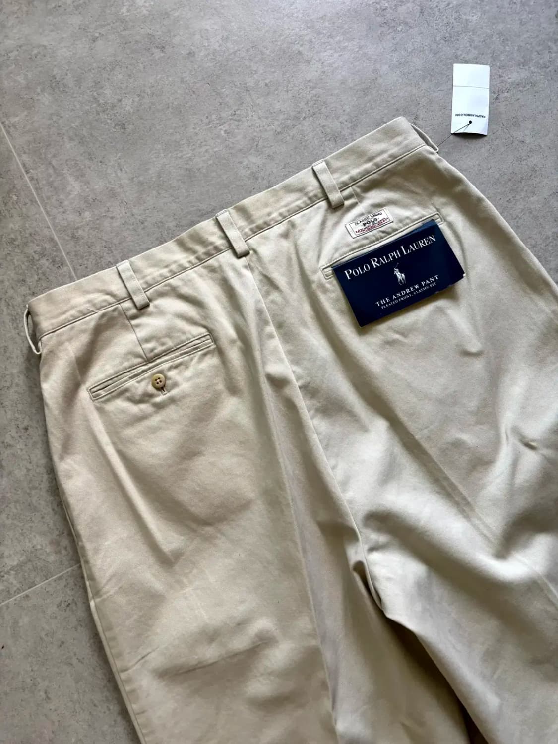 90's 폴로 랄프로렌 Andrew 치노 팬츠 34~35" 데드스탁 상품이미지10