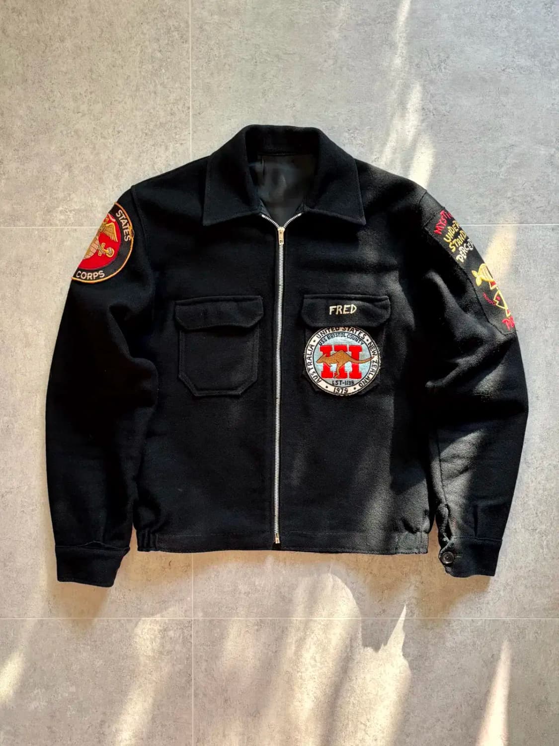 70's 미 해군 USS 수베니어 울 자켓 100 상품이미지1