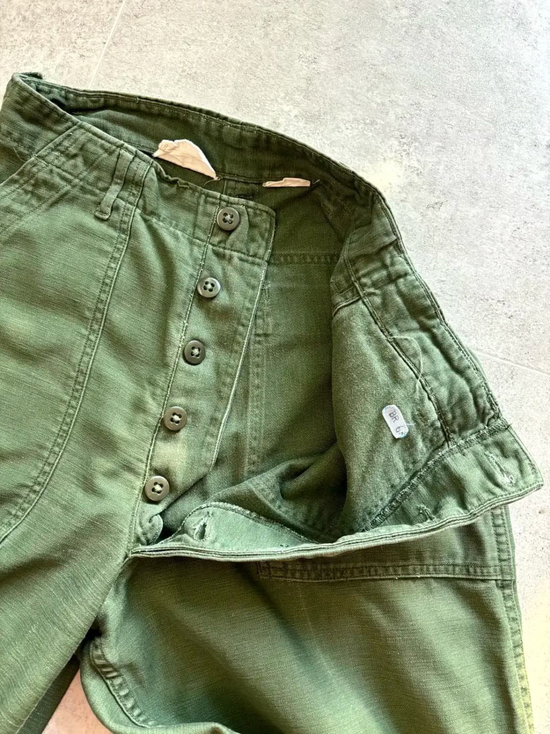 60's 미군 OG 107 퍼티그 팬츠 27~28" 전기형 상품이미지4