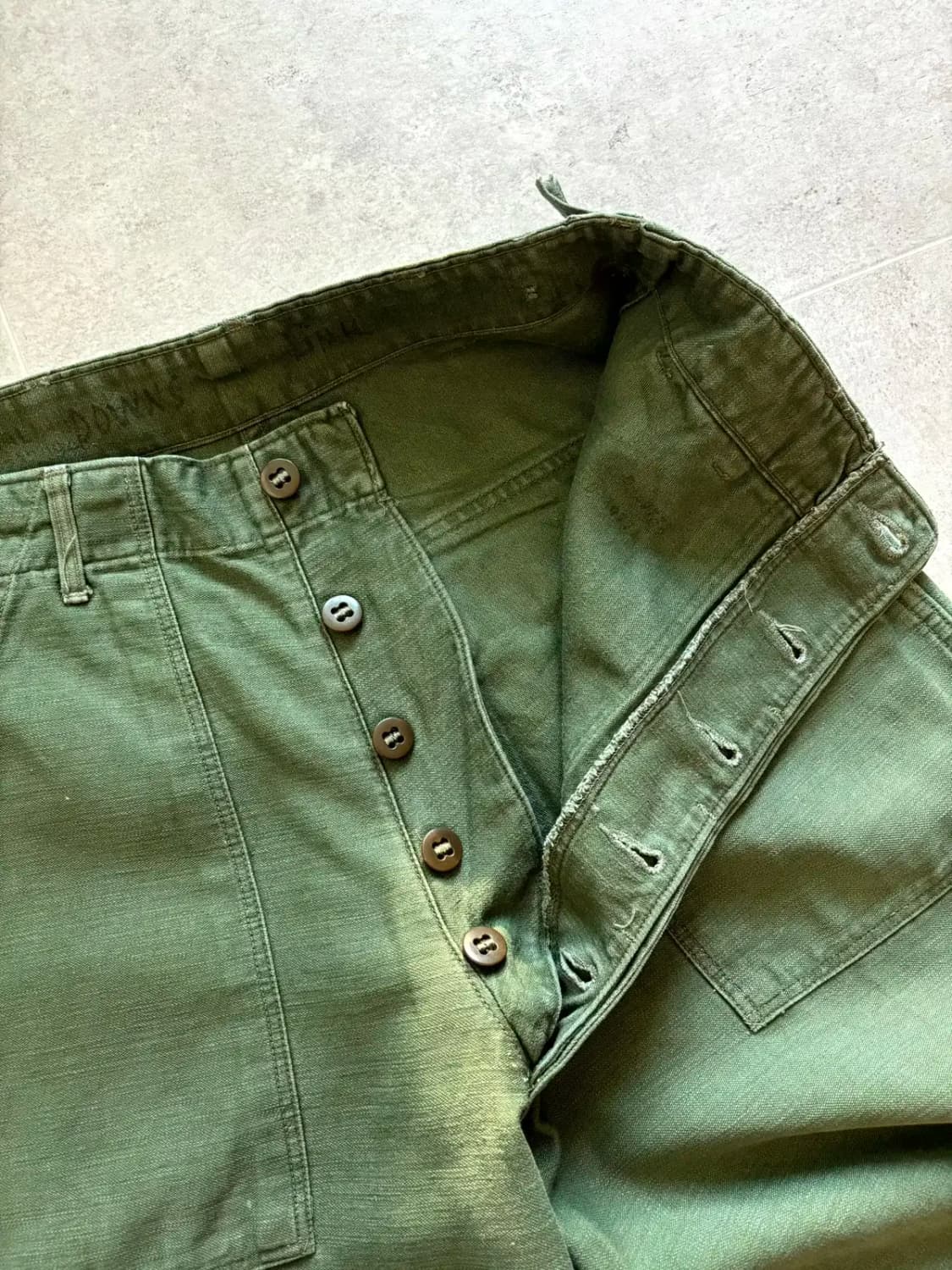 50's 미군 OG 107 퍼티그 팬츠 28~29" 초기형 상품이미지5