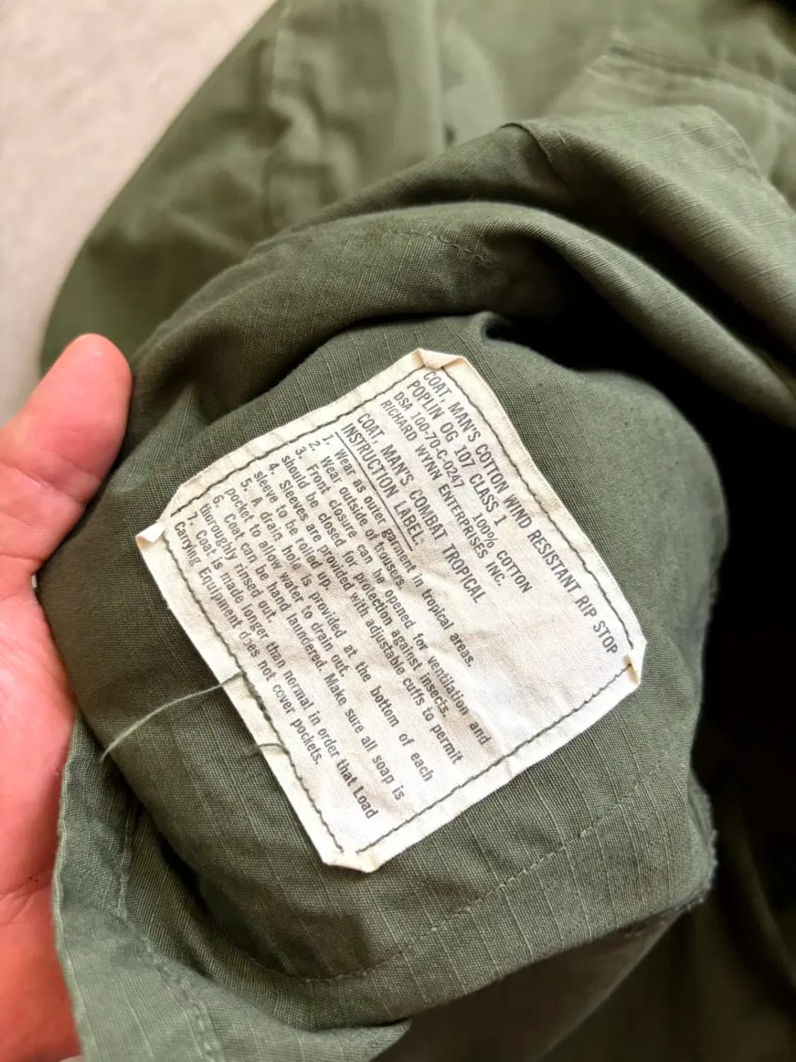 70's 미군 오리지널 정글 퍼티그 자켓 L-S(~105) 데드스탁 상품이미지5