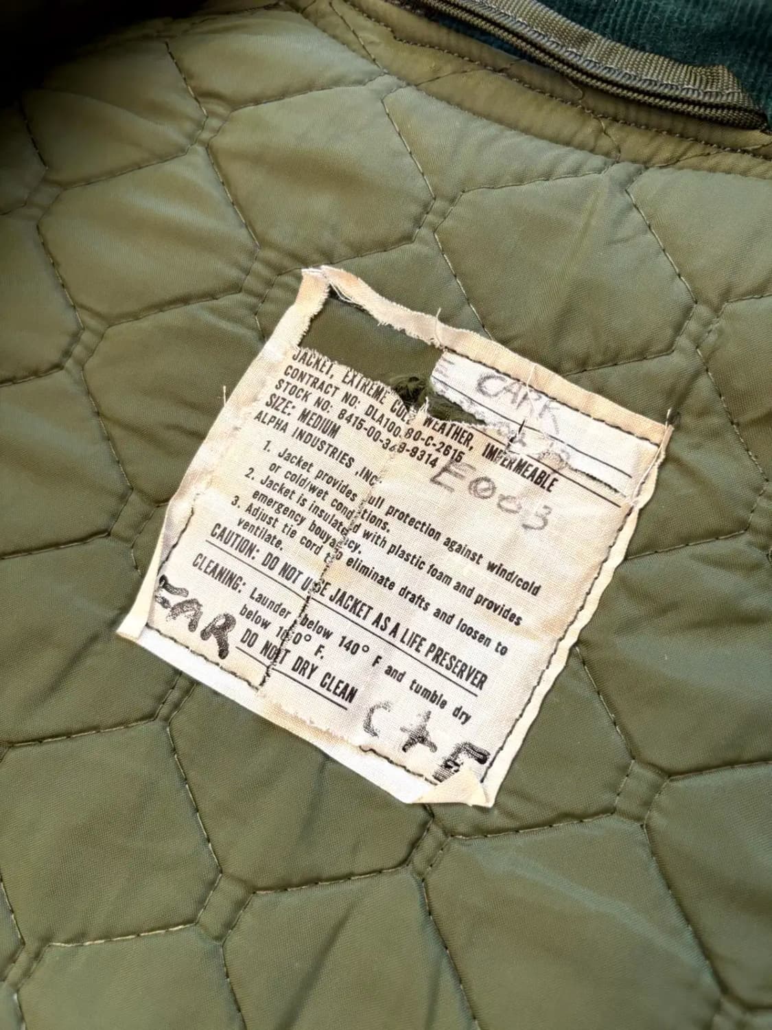 80's 미 해군 Extreme Cold Weather 덱 자켓 M 상품이미지8