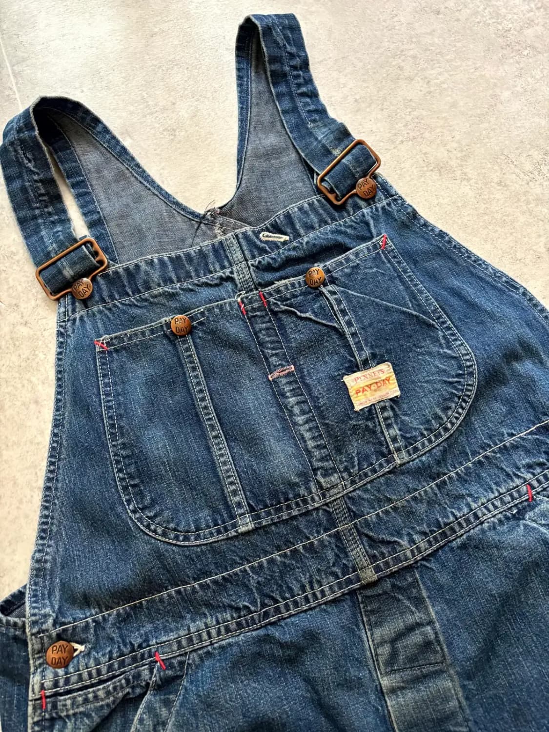 50~60's Penney's PAY-DAY 데님 오버롤 ~36" 상품이미지4