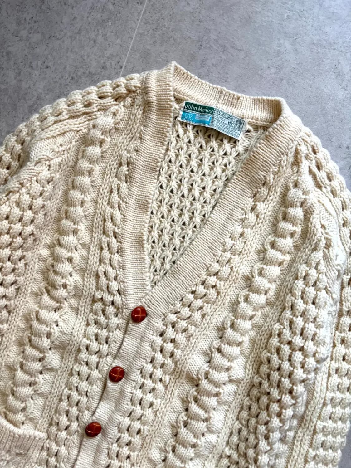80's John Molly 아란 울 피셔맨 가디건 100~103 상품이미지2