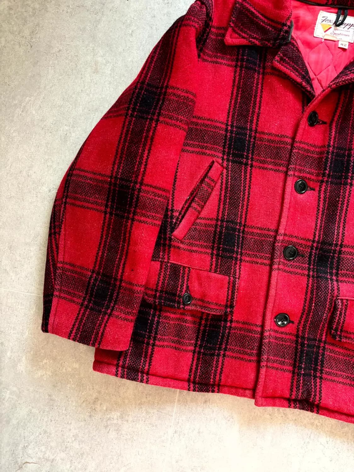 Early 70's Fox Knapp 버팔로 플레이드 울 자켓 42 상품이미지3