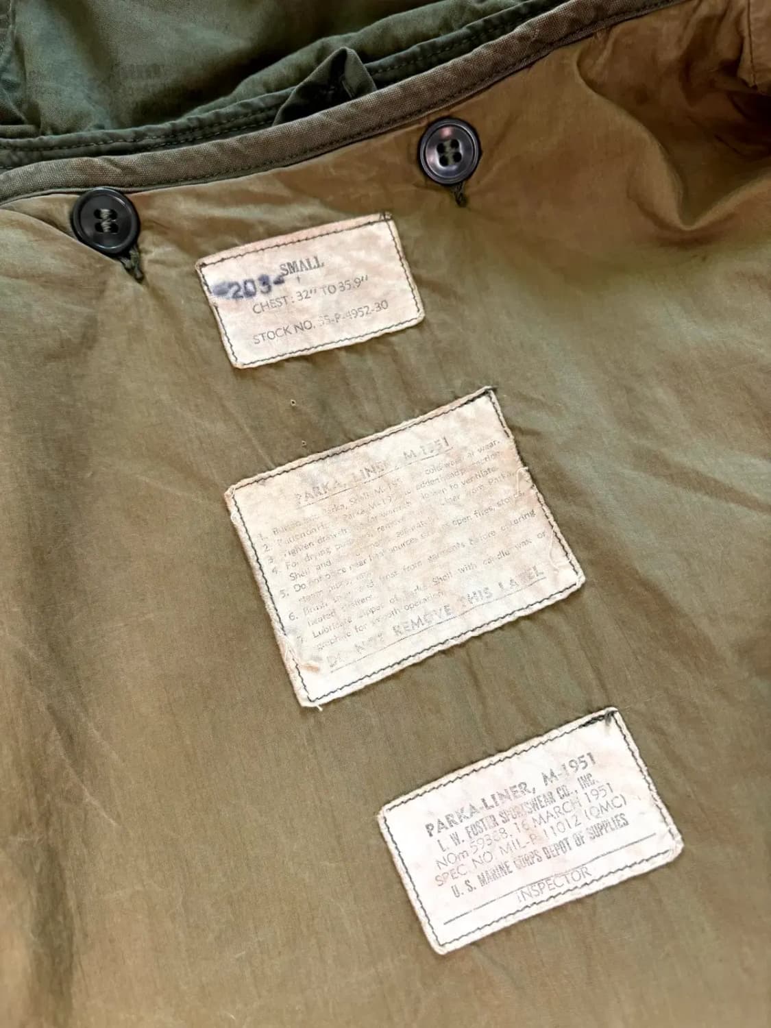 50's 미군 M-51 피쉬테일 파카 105~110 상품이미지8
