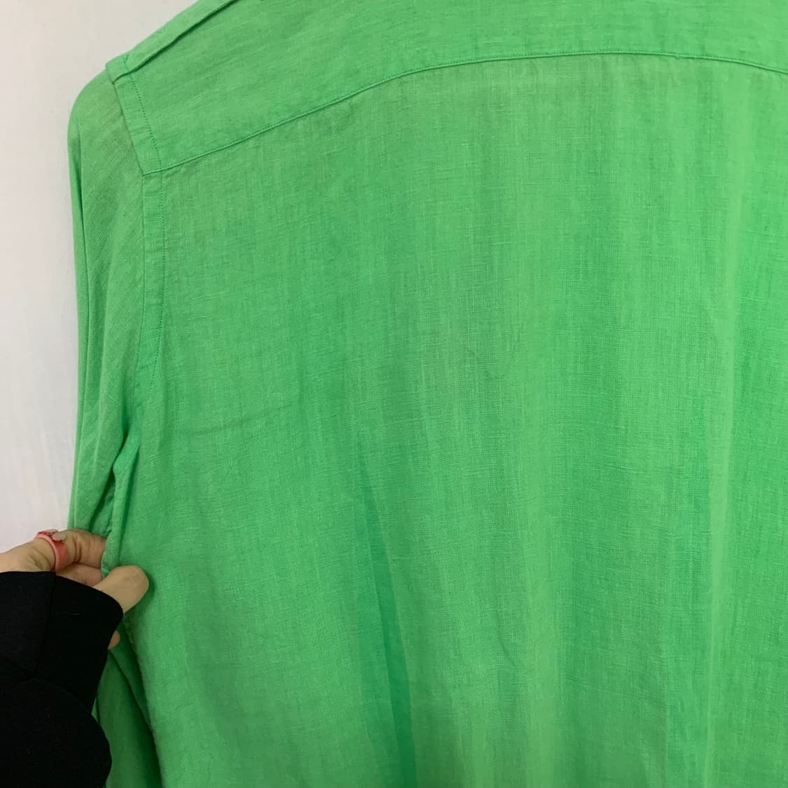 폴로랄프로렌 민트 그린 린넨 100% 포켓 긴팔 셔츠 10사이즈 상품이미지6