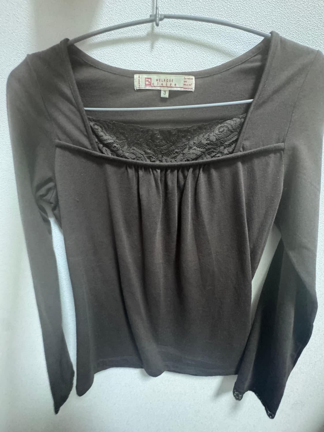 빈티지 레이스 스퀘어넥 티셔츠 상품이미지1