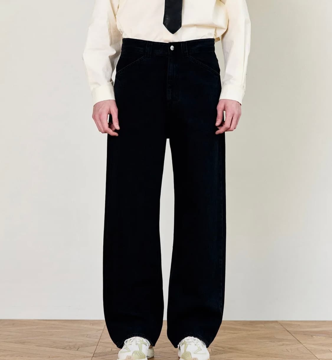 호이테 와이드 데님 팬츠 블랙 m 상품이미지1