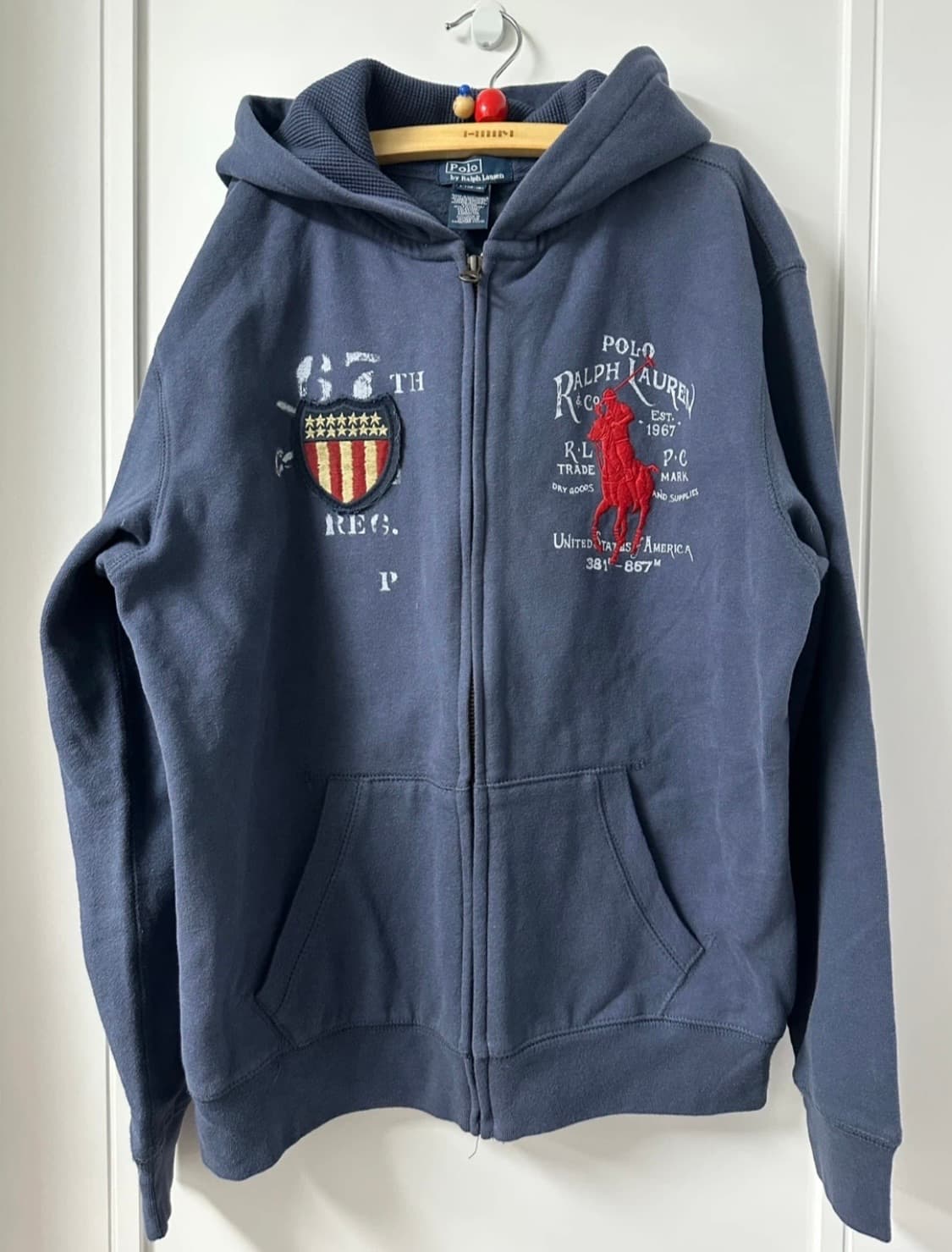 폴로 빅포니 성조기방패패치 후드집업 L 상품이미지1