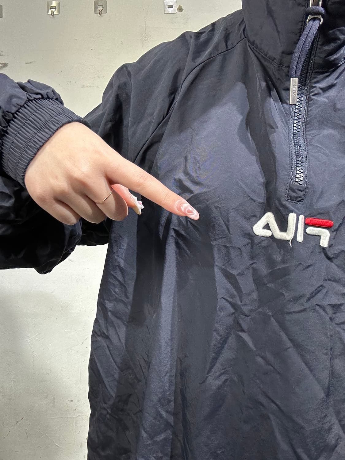 휠라 네이비 아노락 바람막이 트랙 자켓 L 상품이미지4