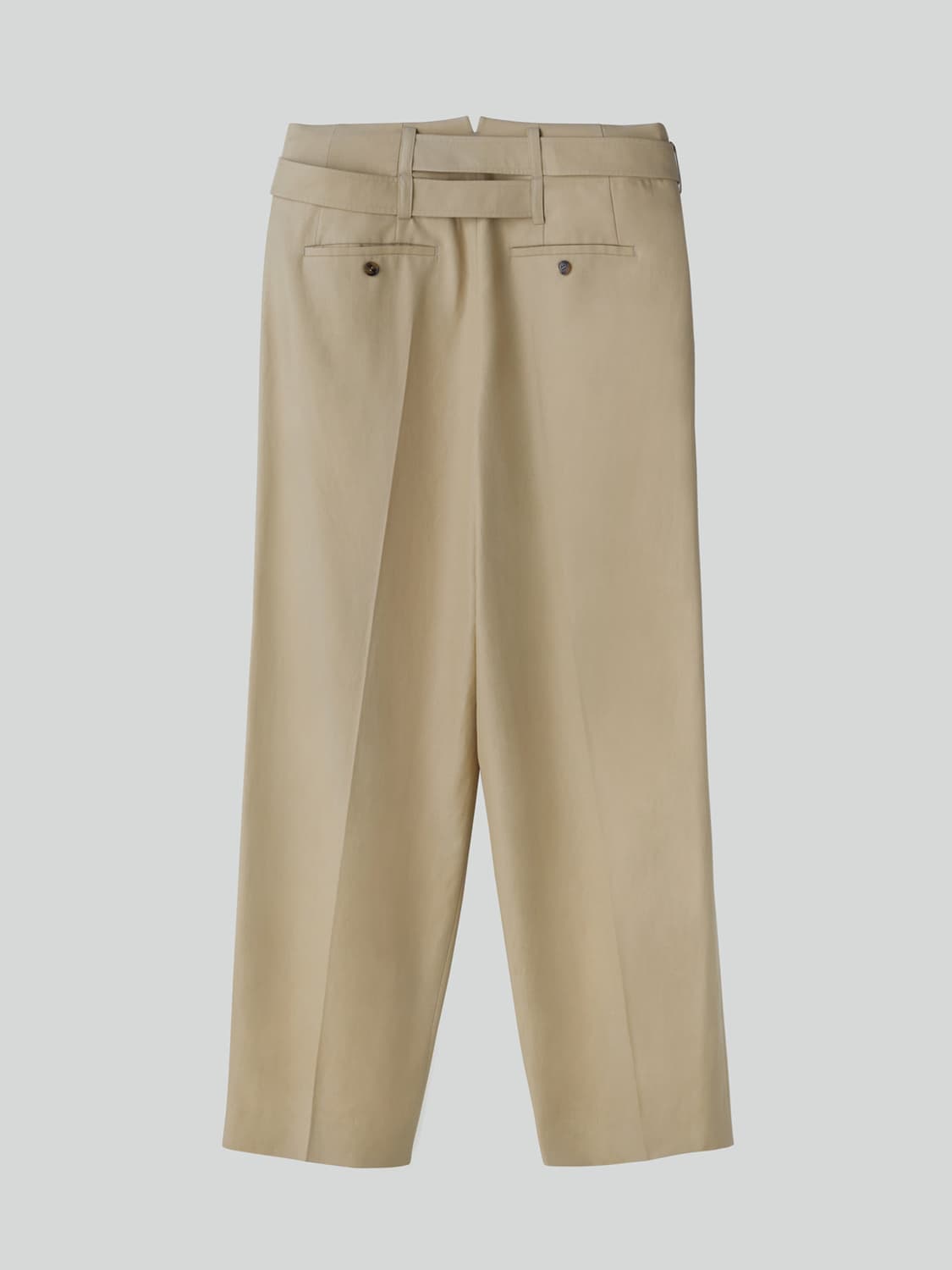 렉토 26SS 하이웨스트 벨티드 팬츠 카키 베이지 상품이미지6