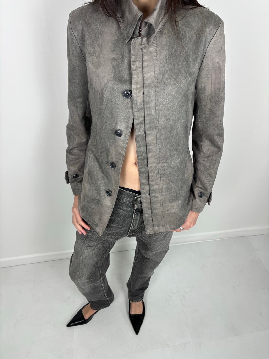 GRAY WASHED SUEDE JACKET 상품이미지2