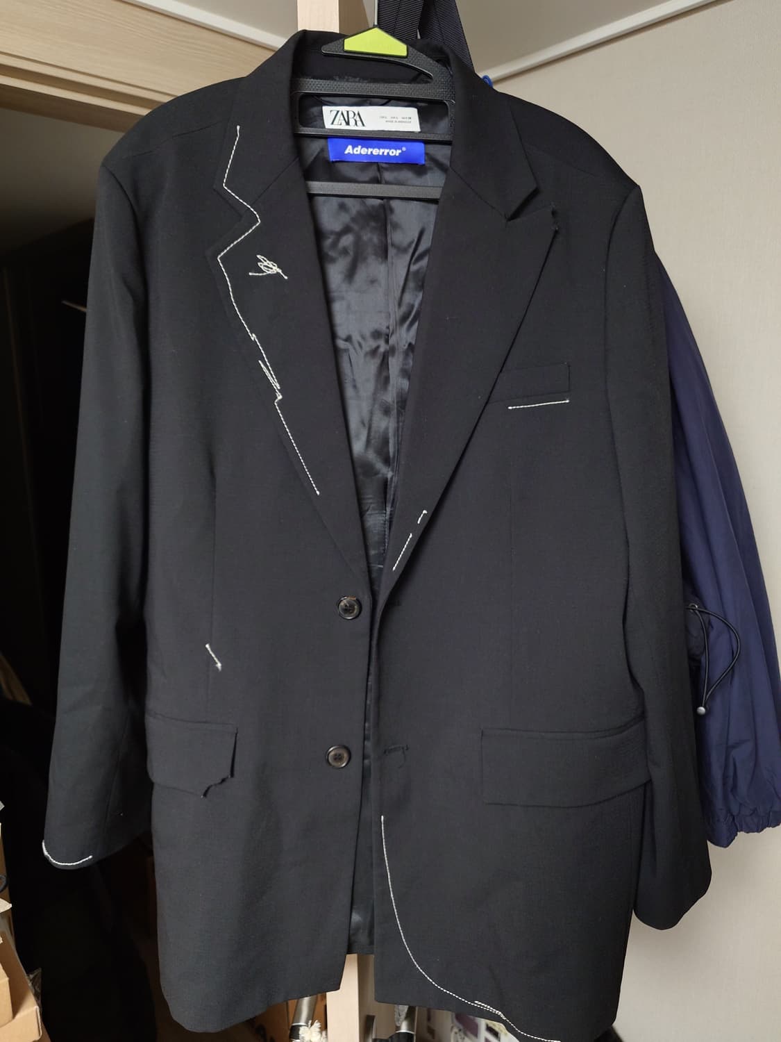 [L,105] 자라 아더에러 스티치 자켓 블래이저 블랙 상품이미지1