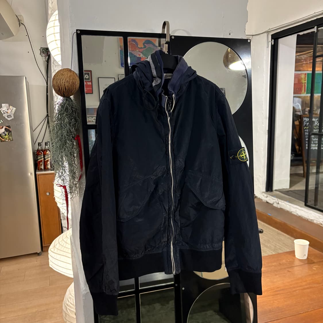 스톤아일랜드 다크 네이비 나일론 메탈 후드 집업 자켓 상품이미지4