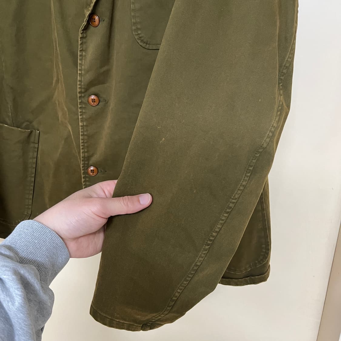 [1] 이얼즈어고 페이디드 몰스킨 스포츠 코트 더스티 카키 yearsag 상품이미지6